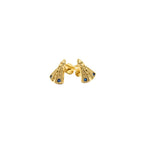 Brinco Nossa Senhora Zirconia Azul | Banho Ouro 18k