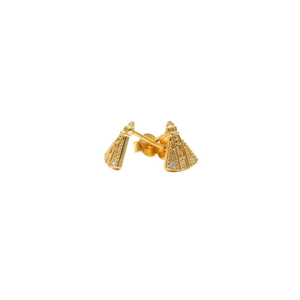 Brinco Nossa Senhora Zirconia Cristal | Banho Ouro 18k