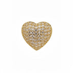 Pingente Coração Cravejado Zircônia Cristal | Banho Ouro 18k