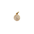 Pingente Redondo Cravejado Zircônia Cristal | Banho Ouro 18k