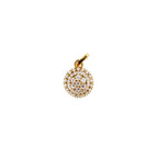 Pingente Redondo Cravejado Zircônia Cristal | Banho Ouro 18k