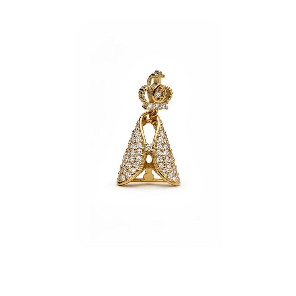 Pingente Nossa Senhora Aparecida Zircônia Cristal | Banho Ouro 18k