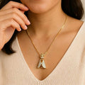 Pingente Nossa Senhora Aparecida Zircônia Cristal | Banho Ouro 18k