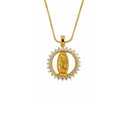 Pingente Nossa Senhora de Guadalupe Zircônia Cristal | Banho Ouro 18k