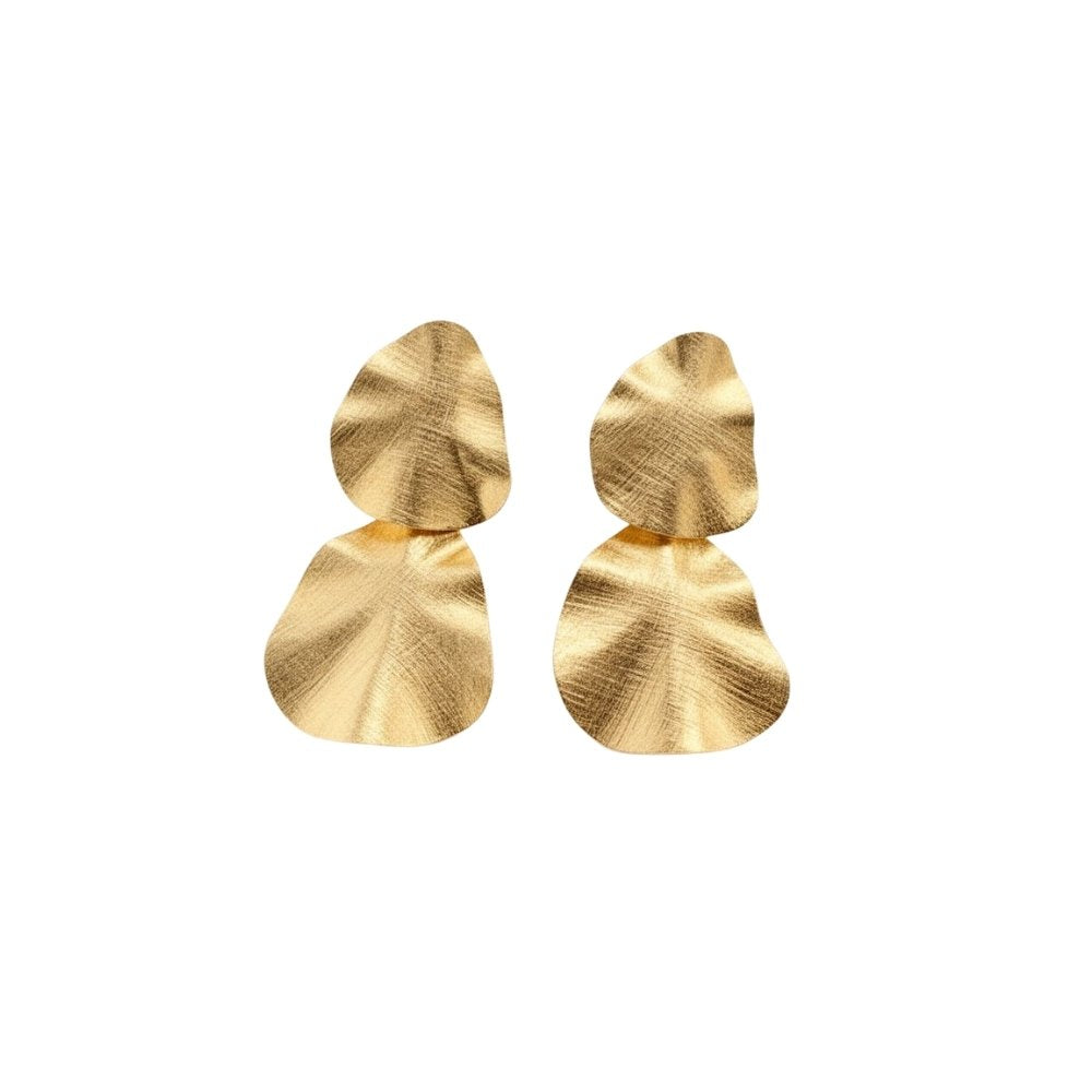 Brinco Orgânico Grande | Banho Ouro 18k