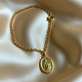 Pulseira Elos Medalha Nossa Senhora | Banho Ouro 18k