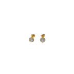 Brinco Ponto de Luz Grande Cristal | Banho Ouro 18k