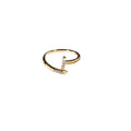 Anel Prego Cravejado Zircônia Cristal | Banho Ouro 18k