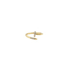 Kit Bracelete Prego Dourado + Anel Prego Cravejado Zircônia Cristal