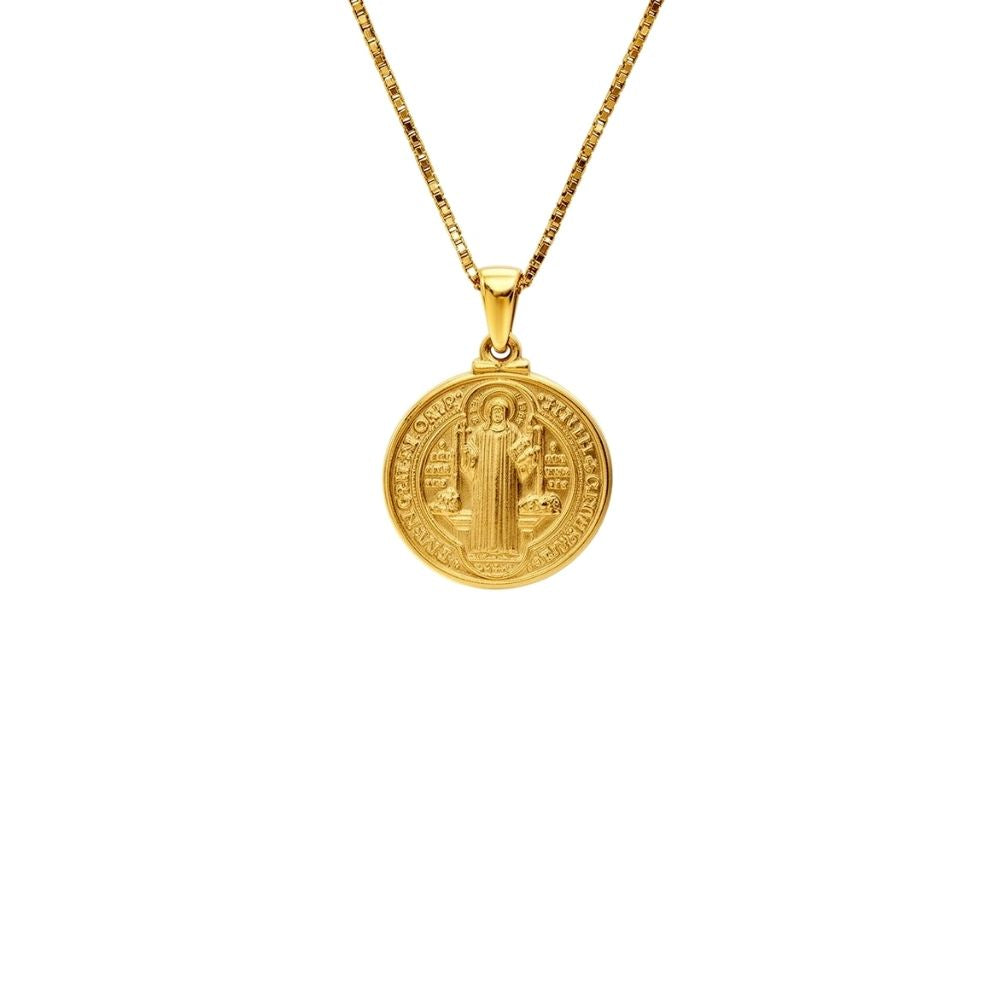 Pingente Medalha De São Bento | Banho Ouro 18k