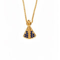 Gargantilha Veneziana 45cm Com Pingente Nossa Senhora Aparecida Zircônia Azul | Banho Ouro 18k