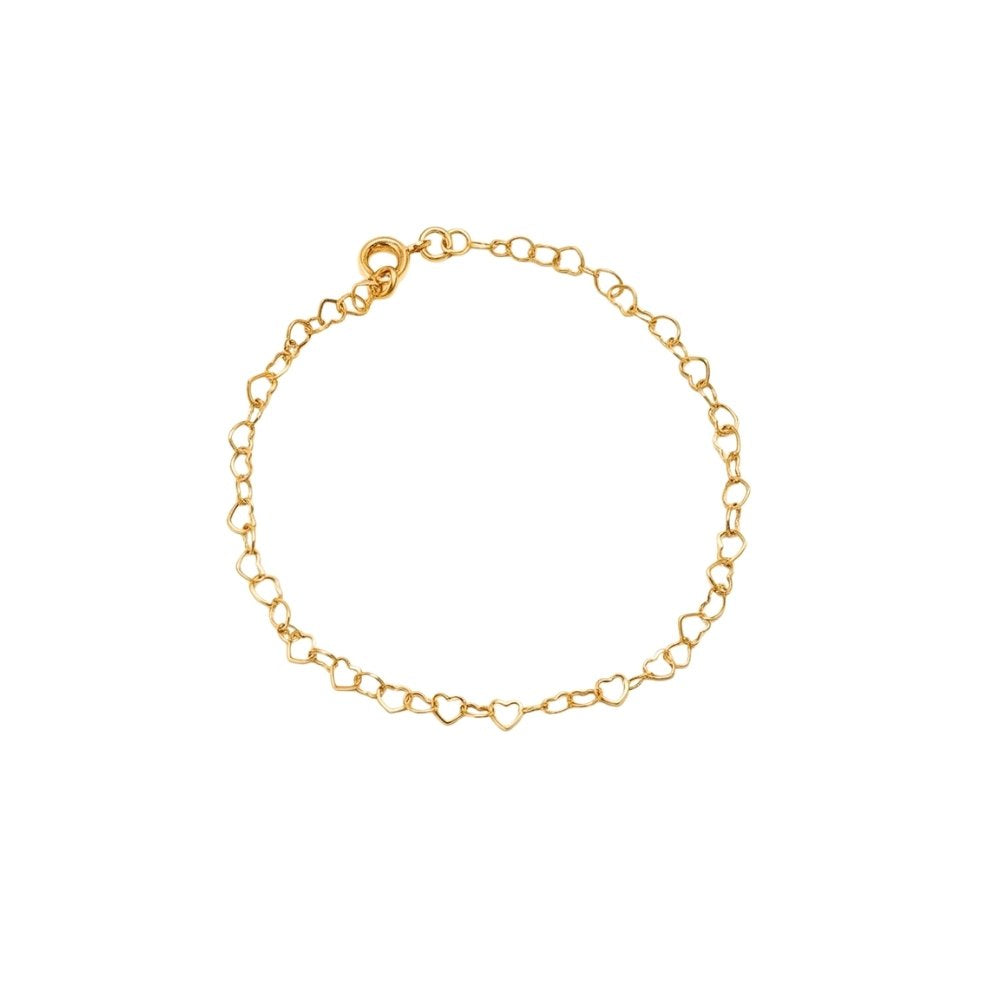 Kit Corrente Coração 4mm + Pulseira Coração 4mm