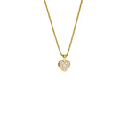 Pingente Coração Pequeno Cravejado Zircônia Cristal | Banho Ouro 18k