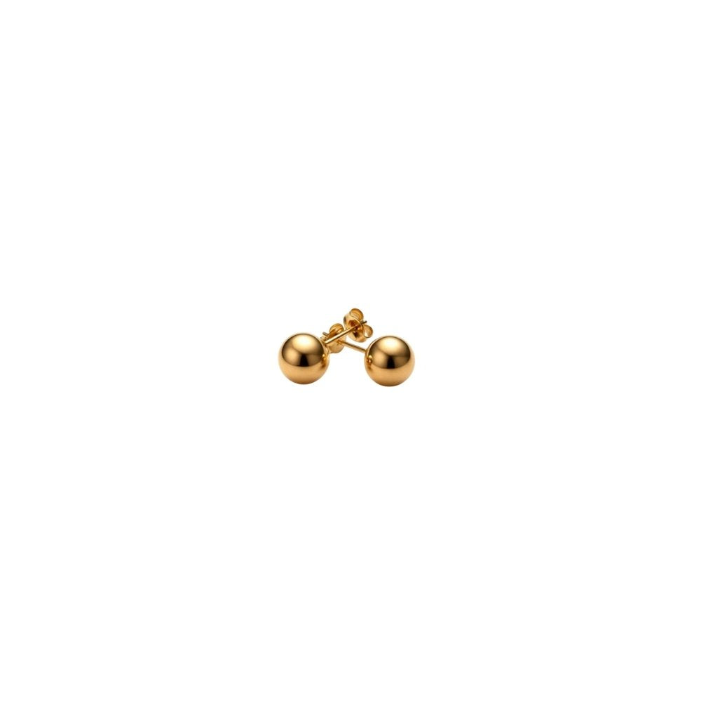 Brinco Bola Lisa 4mm | Banho Ouro 18k